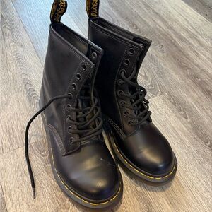 Dr. Martens black 1460 smooth leather lace up boots